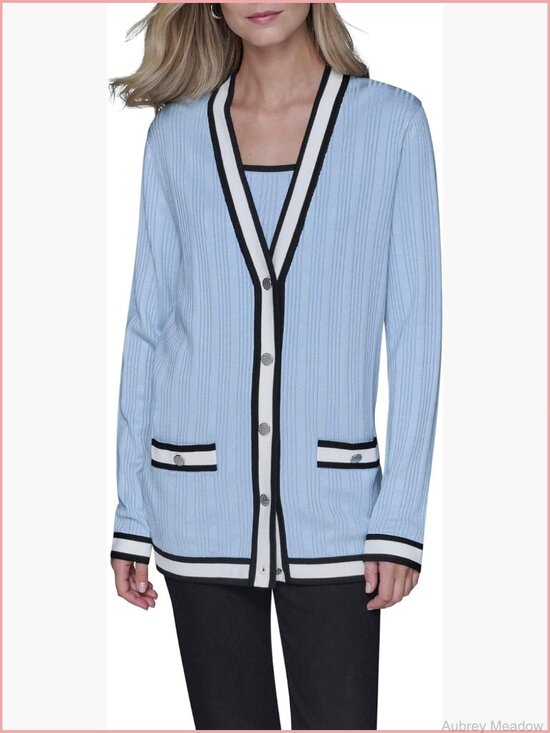 Classic Buttons Cardigan Long Sleeve Fall Medium Weight